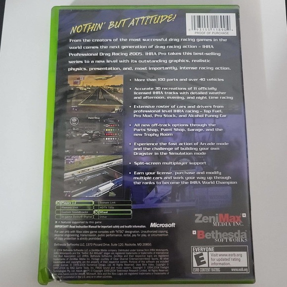 IHRA Professional Drag Racing 2005 Microsoft Xbox With Manual Tested - Picture 2 of 5